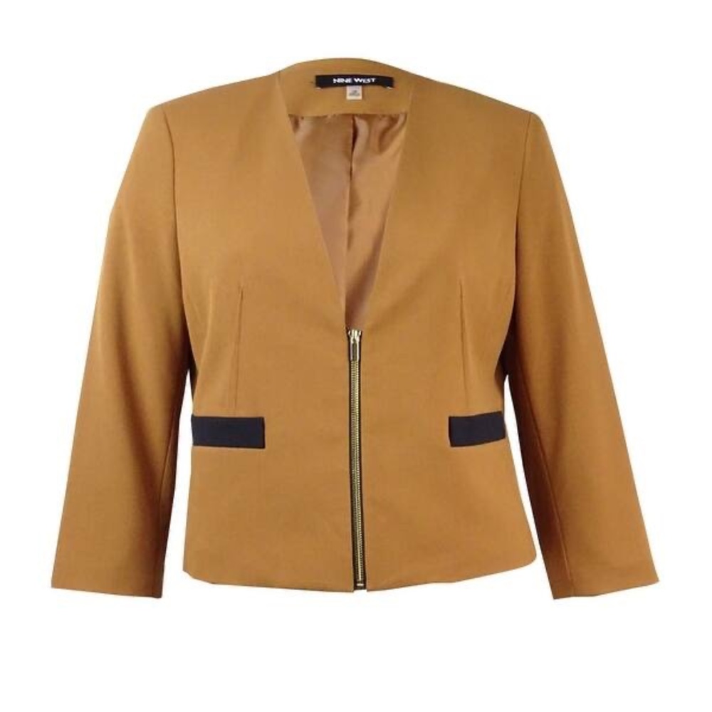 Nine West Blazer w/Black Pockets, Gold Zipper